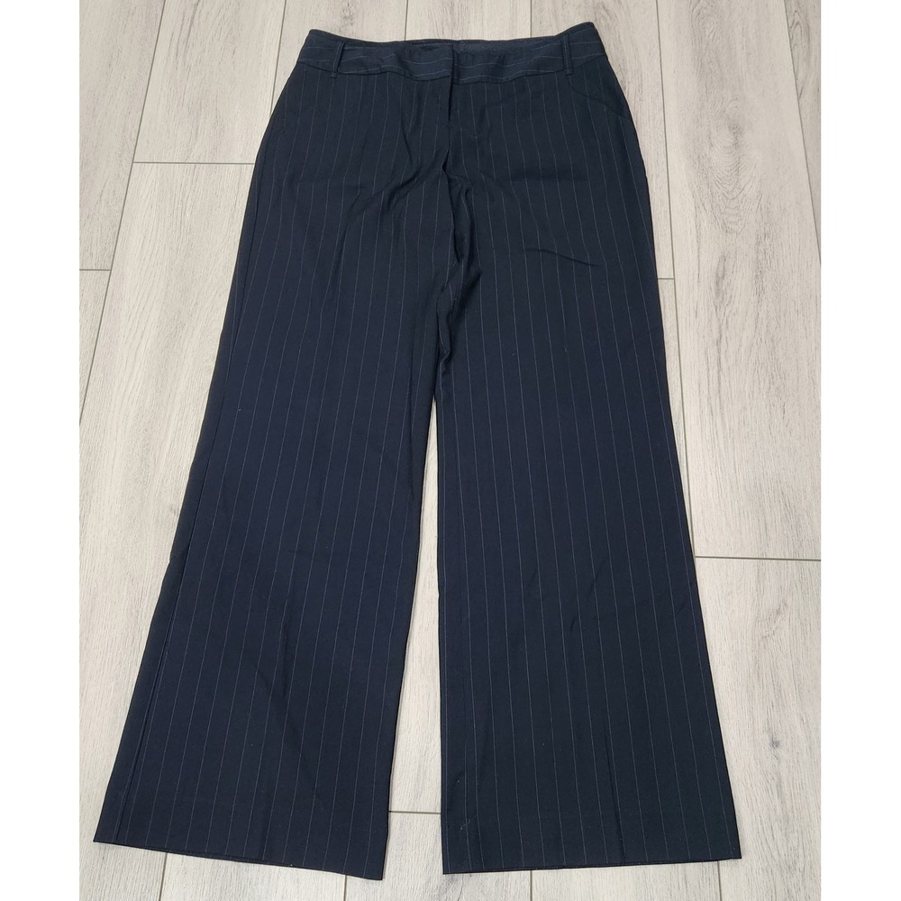The Limited Lexie Fit Wide Leg Trousers Black Pink Pinstripe Womens Size 8 Pants